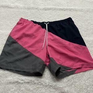 Lands' End Mens Pink Elastic Waist Pull On Beach Swim Shorts Drawstring Size XL